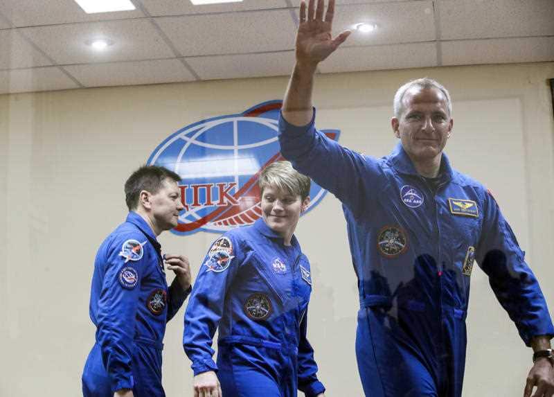 Russian cosmonaut Ðleg Kononenko, U.S. astronaut Anne McClain and Canadian astronaut David Saint Jacques.