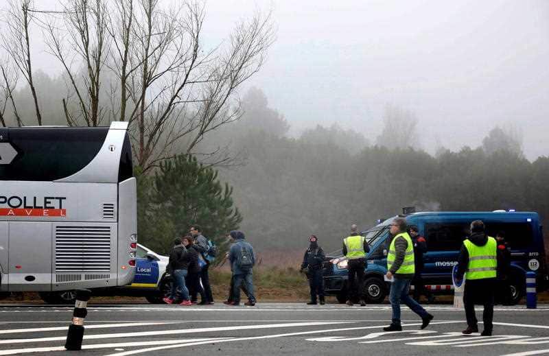 Emergency services at the scene of the crash,