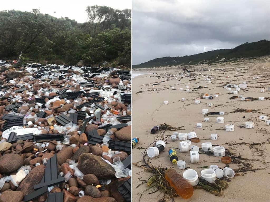 83 shipping containers went overboard the YM Efficiency due to rough seas last week. Debris has been washing ashore ever since. 