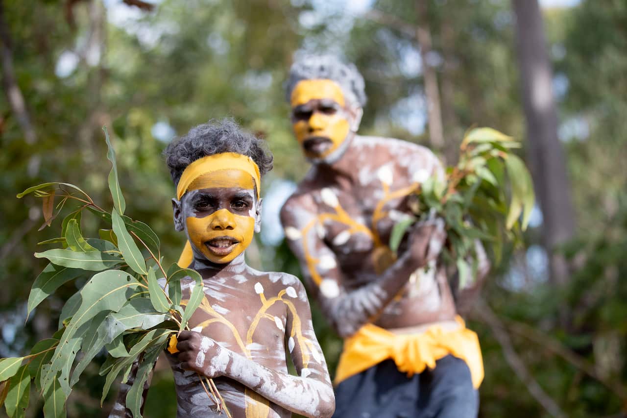 Members of the Gumatj clan prepare for their traditional dance at the Garma Festival in Arnhem Land earlier this year.