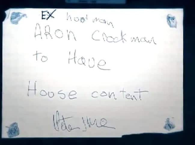 The suicide note left by Peter Miles.
