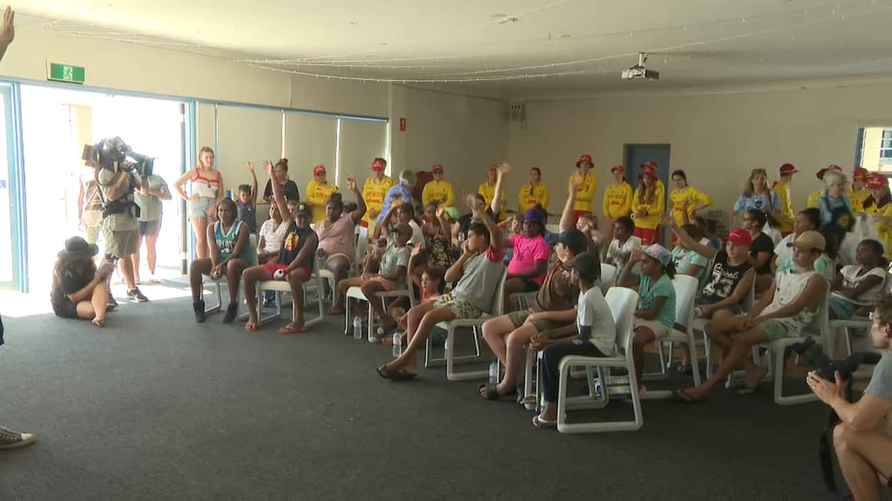 Volunteer lifesavers taught the youngsters a thing or two about beach safety.