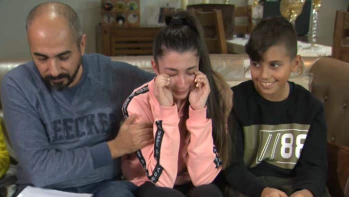Sabin Kassis (centre) was going to be reunited with her cousin in Italy.