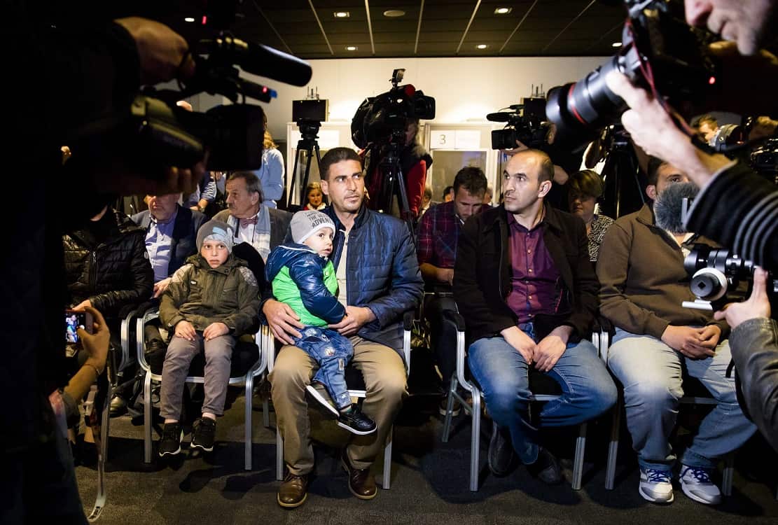 The Syrians ahead of the press conference organised by Russia in The Netherlands.