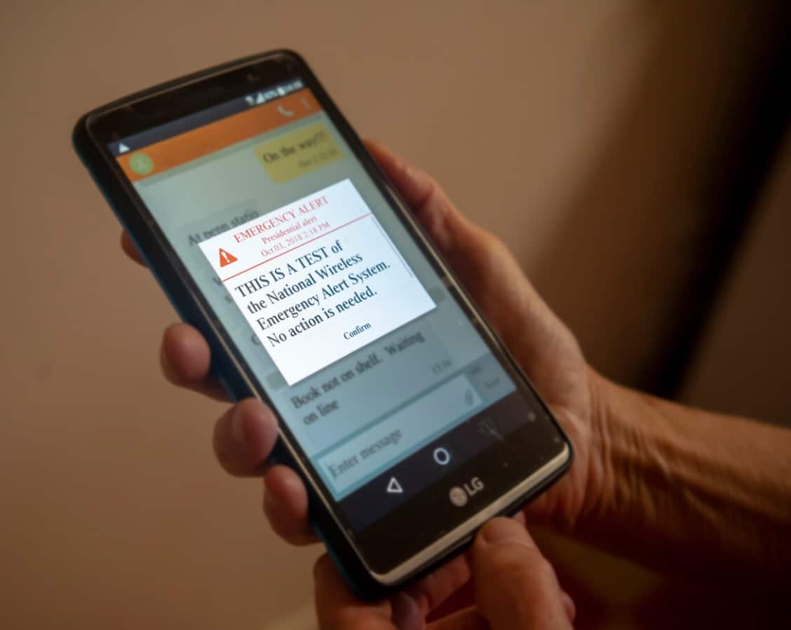 A test Presidential Alert, sent out to approximately 225 million electronic devices by FEMA