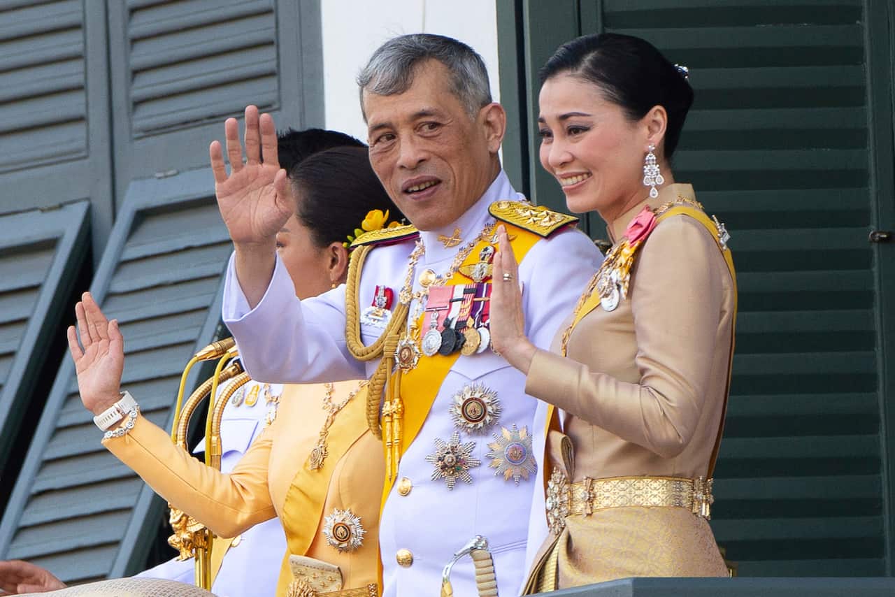 Thailand's King Maha Vajiralongkorn addresses the audience at a royal ceremony in Bangkok, Thailand. 