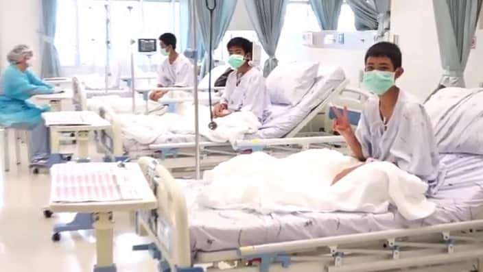 The boys are being treated at a hospital in Chiang Rai province.