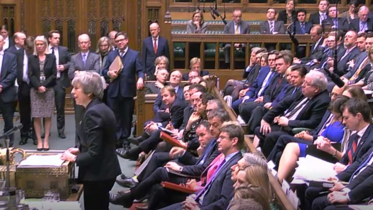 Prime Minister Theresa May gives a statement about progress on Brexit talks to MPs in the the House of Commons, London.