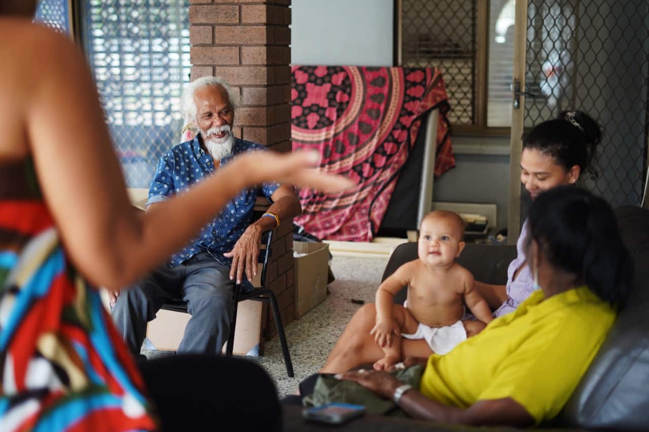 Larrakia elder Tibby Quall, left.