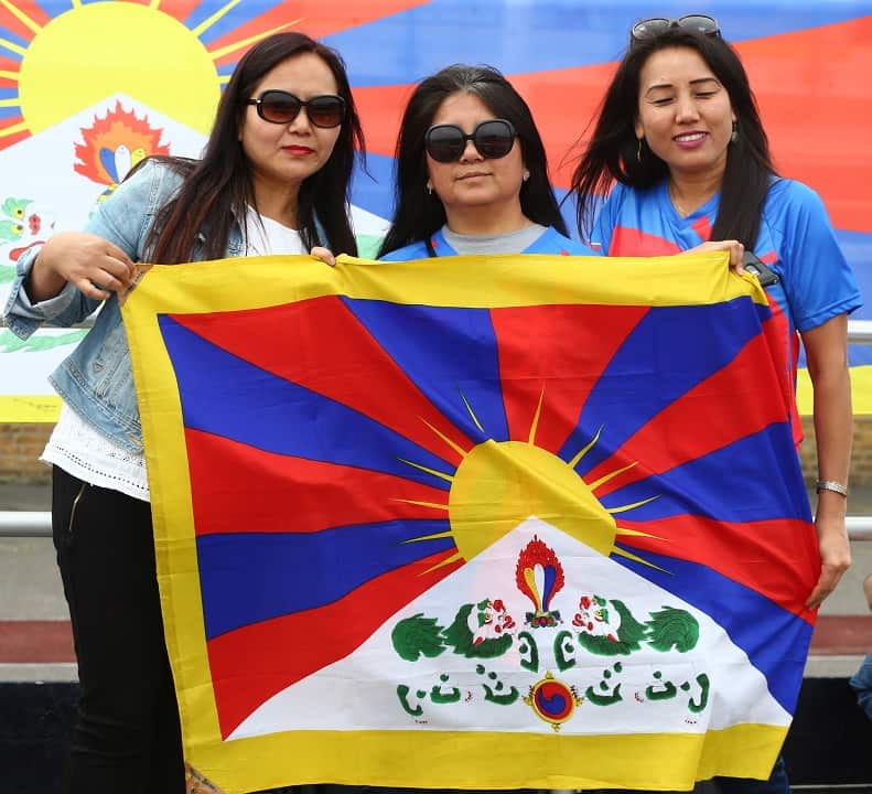 Tibet fans show their support.