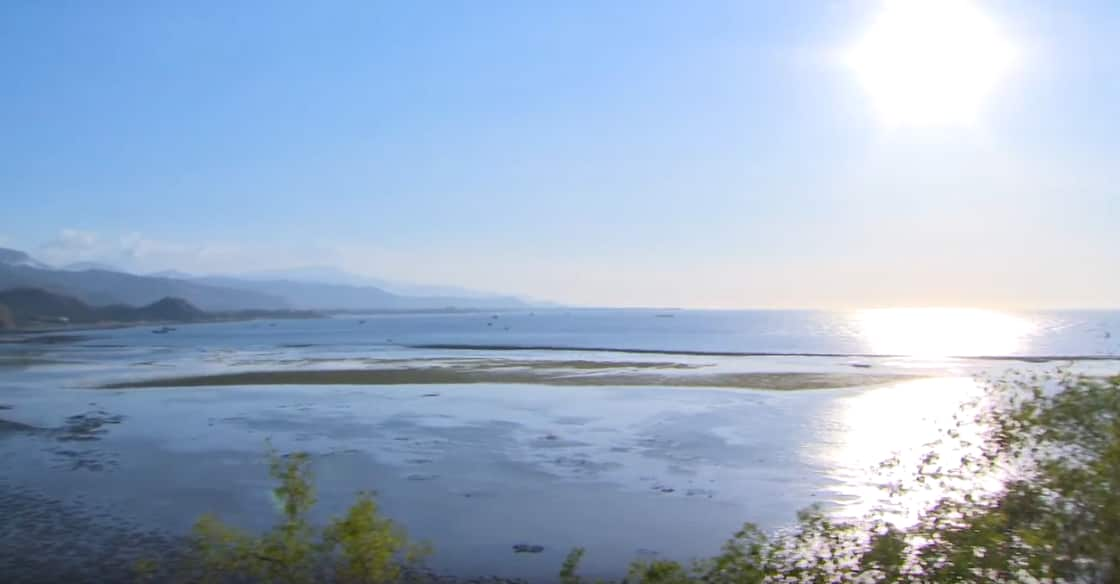 Plastic waste washes up along the Timor Leste  coastline.