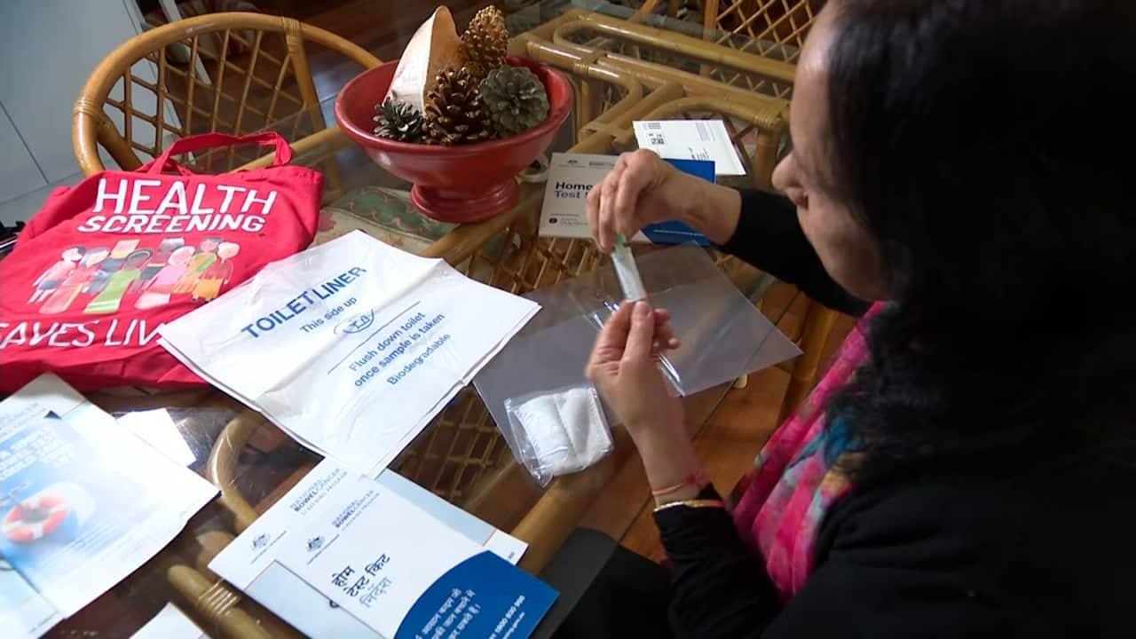 The at-home bowel cancer test kit takes just a few minutes.