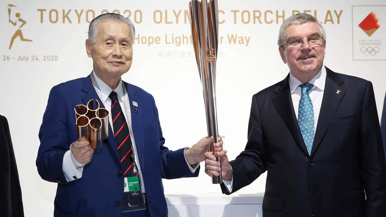 President of International Olympic Committee Thomas Bach and President of the Tokyo Organising Committee of the Olympic and Paralympic Games Yoshir Mori.