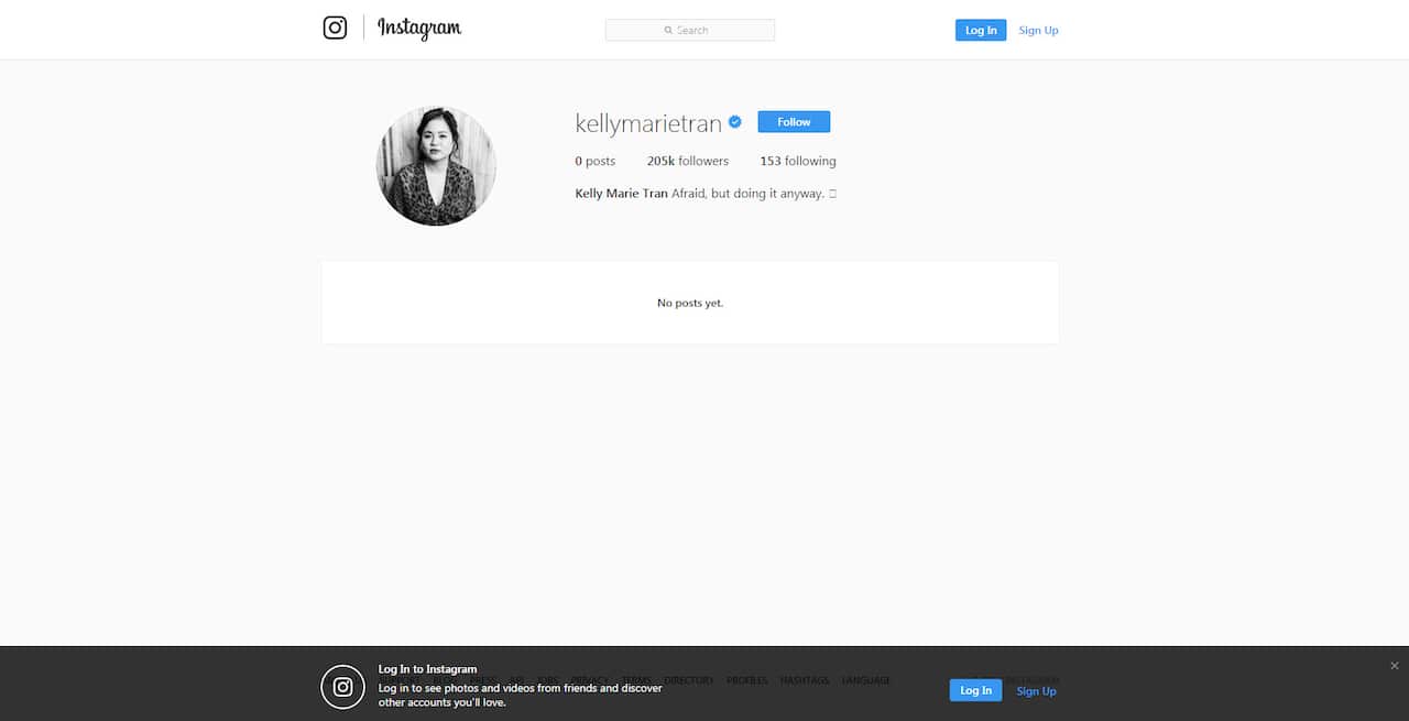 A screenshot of Kelly Marie Tran's Instagram. 