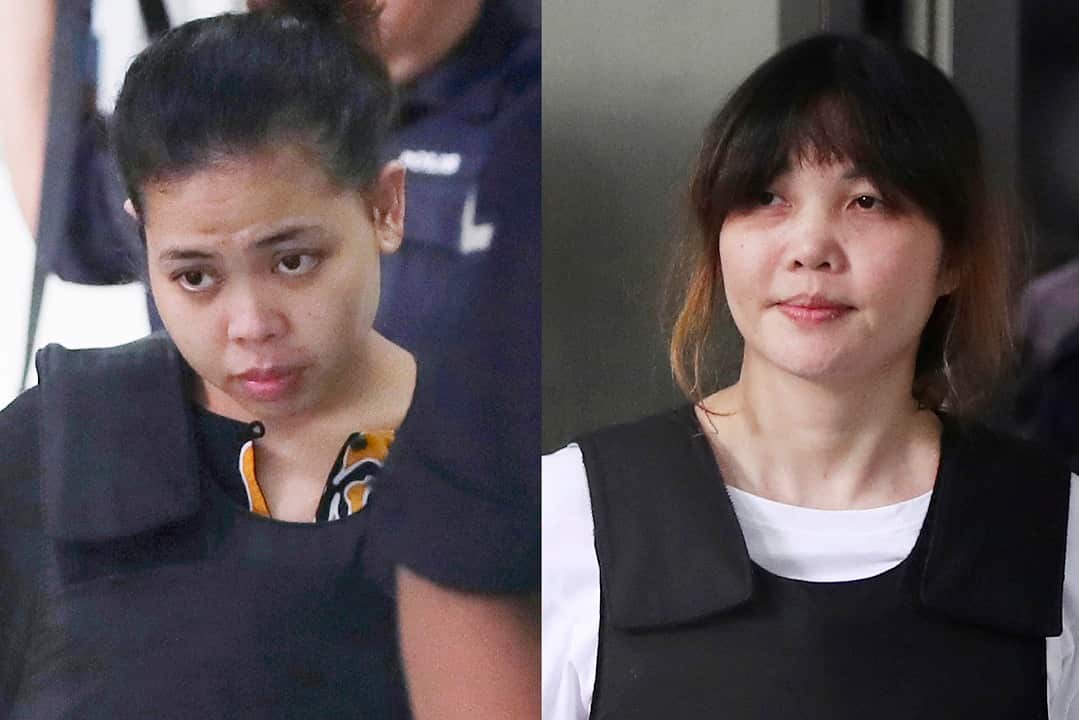 Indonesian Siti Aisyah, left, and Vietnamese Doan Thi Huong.