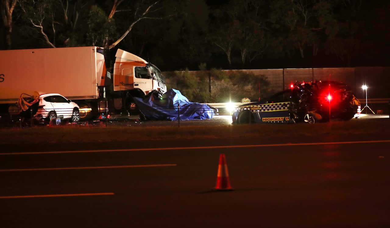 Emergency services respond to a fatal crash near the Chandler Highway in the suburb of Kew in Melbourne.