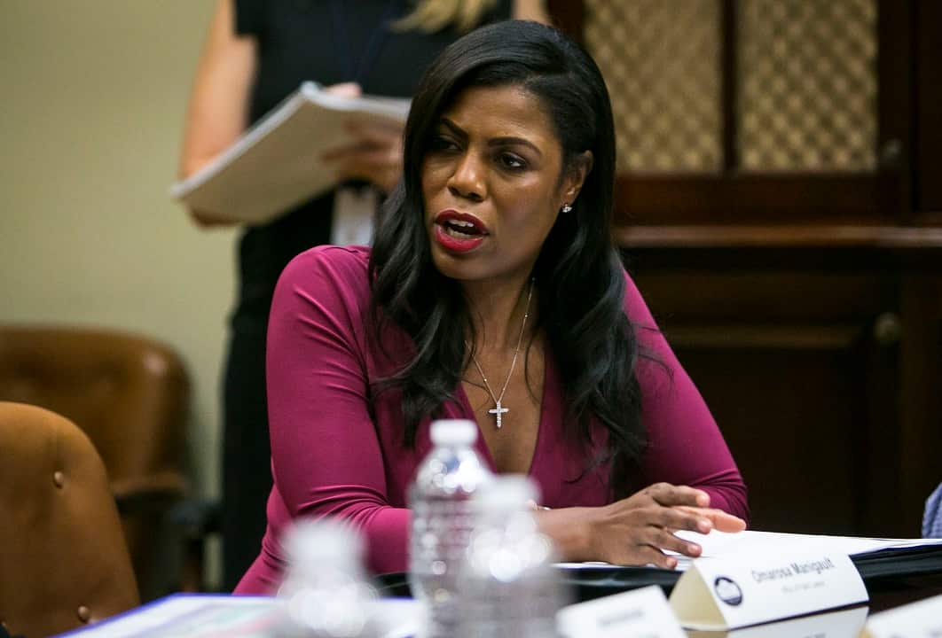 White House aide Omarosa Manigault Newman during a Health and Human Services listening session on the Affordable Care Act, in the Roosevelt Room of the White House.