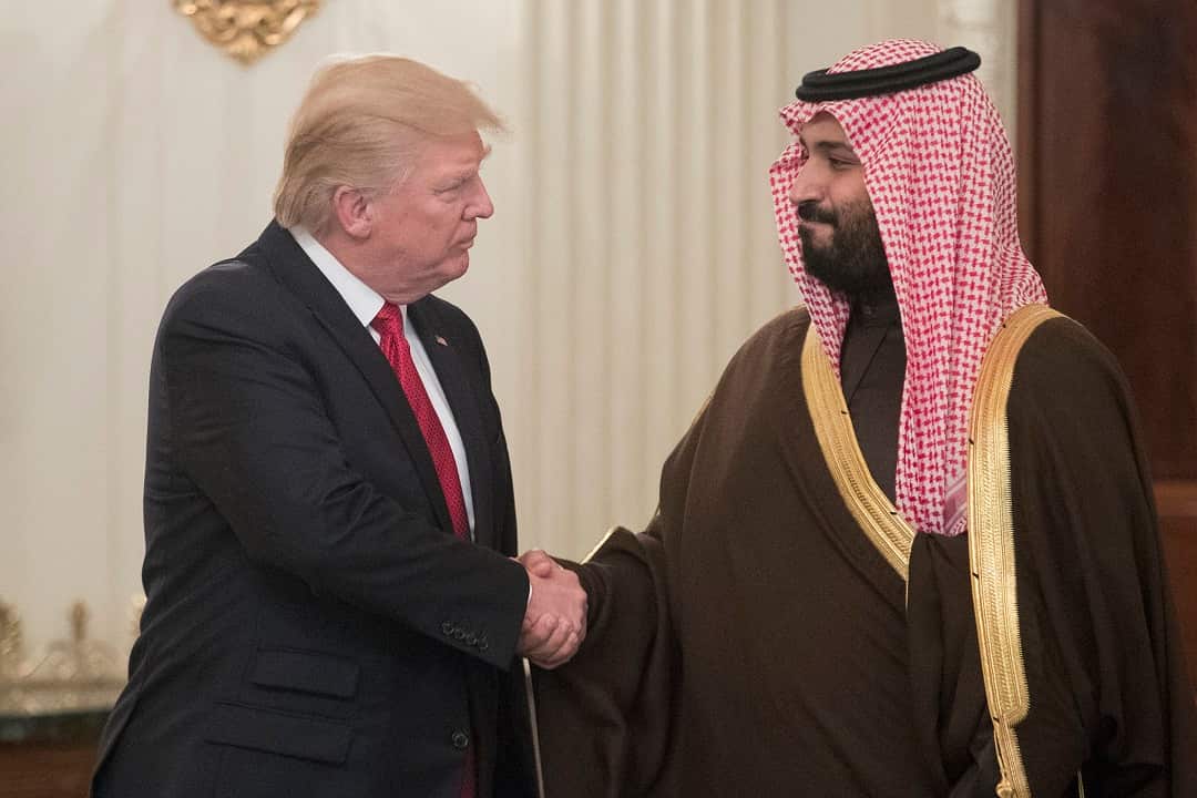 March 2017: The US President Donald Trump with the Crown Prince Mohammed bin Salman at the White House.