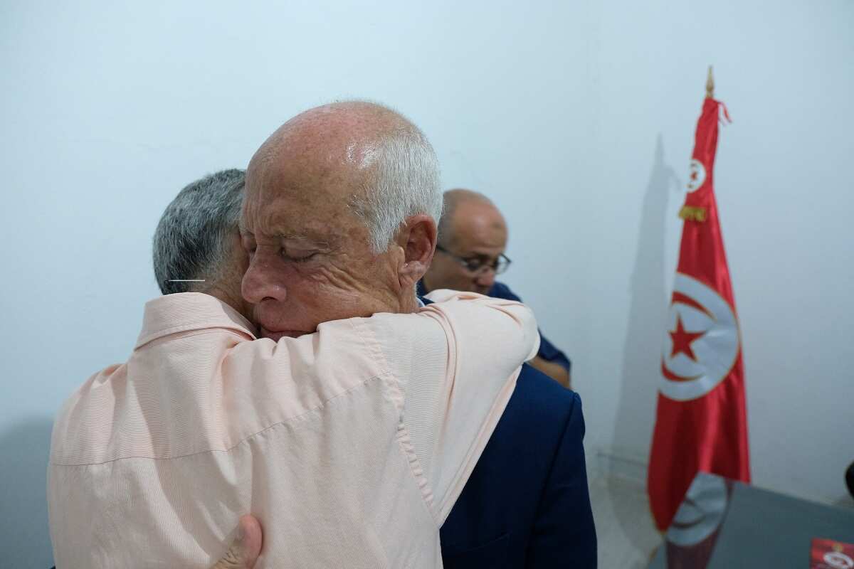 Kais Saied, in his office, gets the results of the first round of the presidential elections in Tunisia on September 15, 2019. 