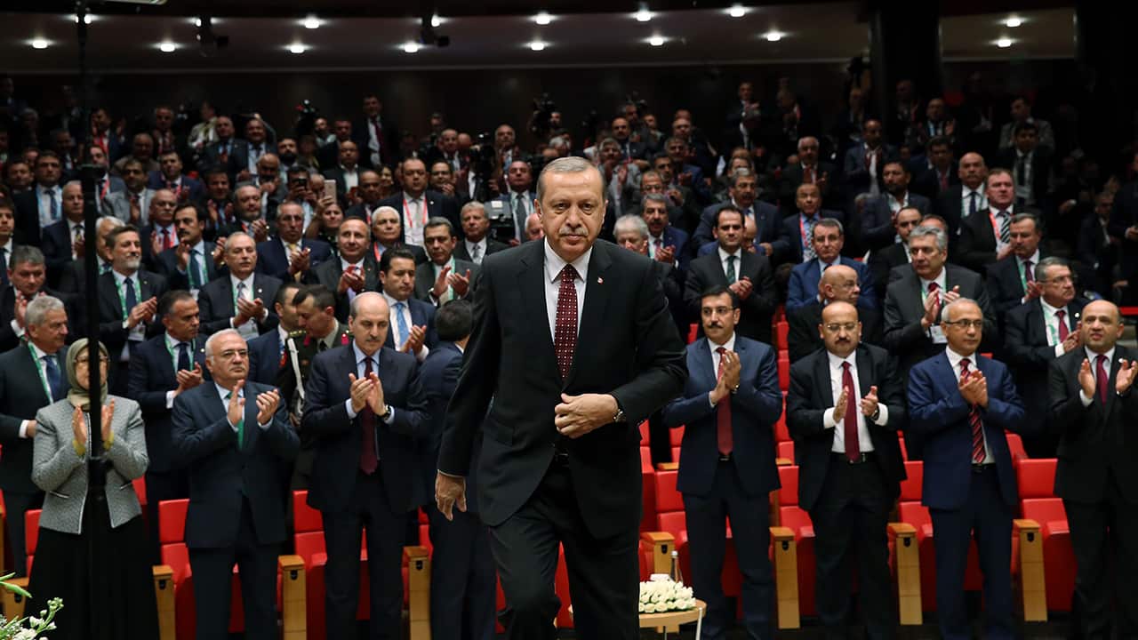 President Erdoğan prepares to deliver a speech in Ankara earlier this month.