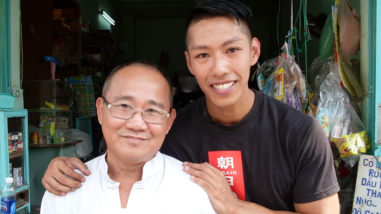 Joe and his dad, Nguyen Tu Hoang Tuan, united at last.