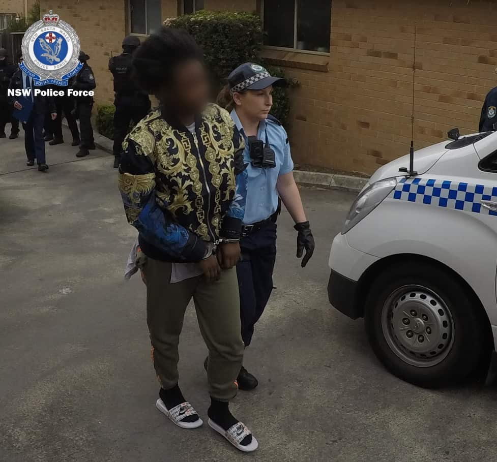 A suspect taken into custody. image via NSW Police.