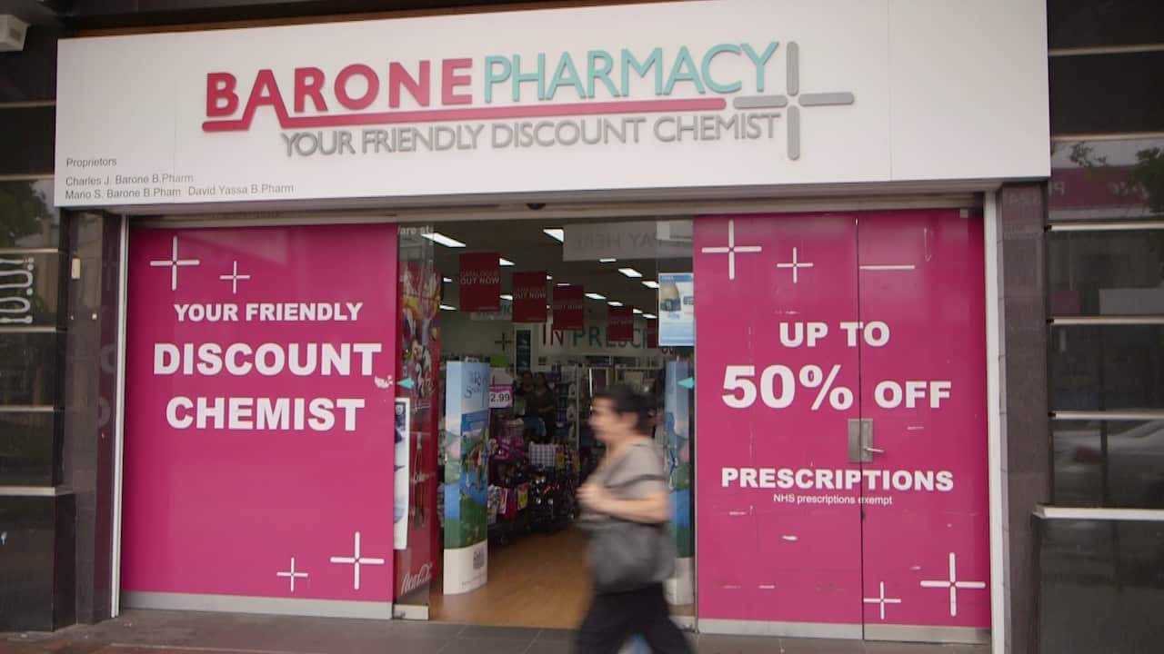 Outside Barone Pharmacy in Fairfield.