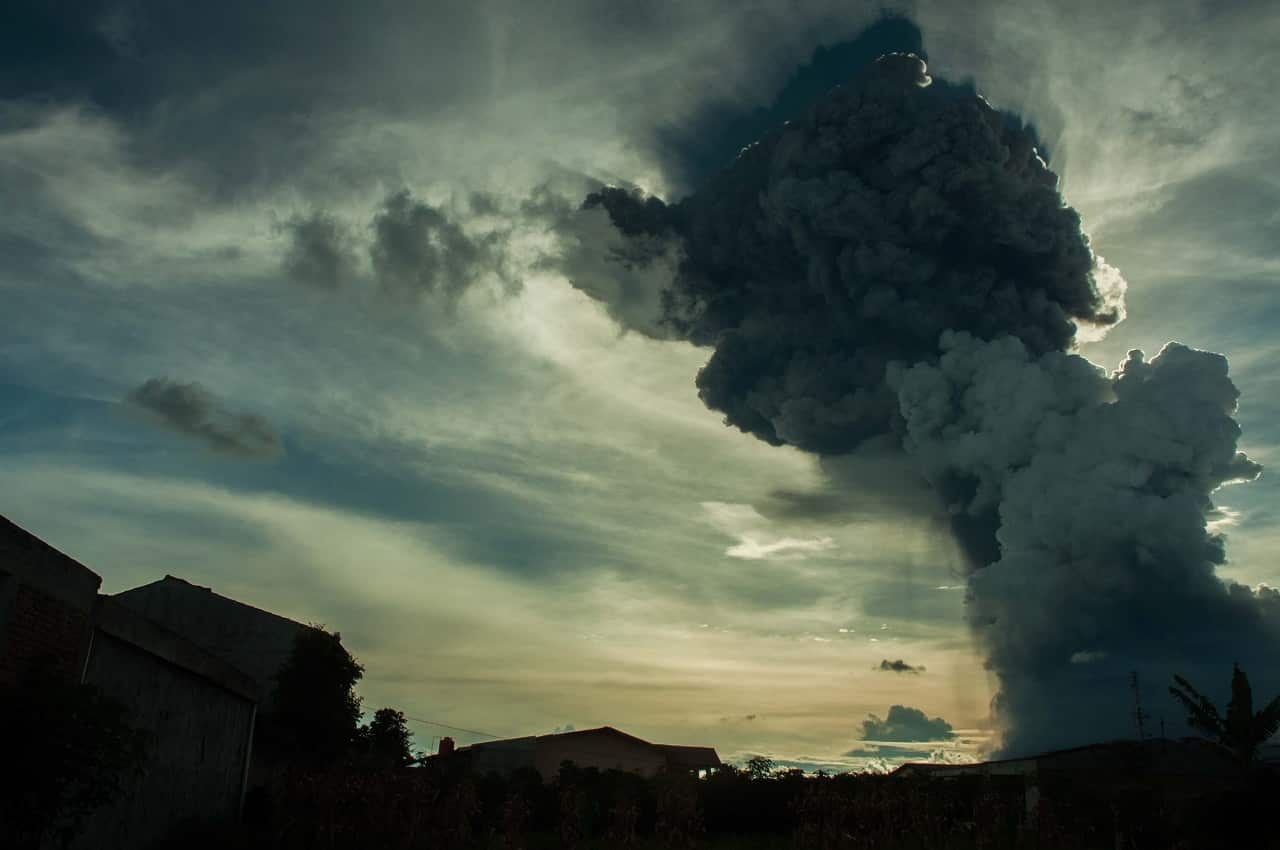The ash column height observed 7,000 metres above the peak (9,460 metres above sea level) on 9 June, 2019.  