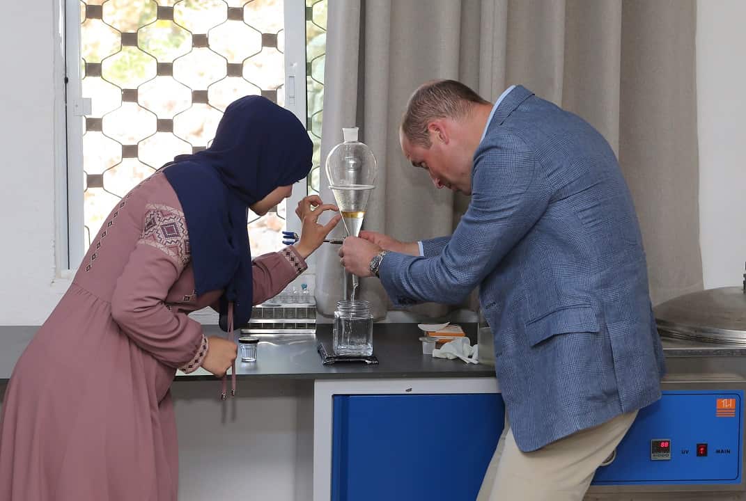 Prince William visits the Princess Taghrid Institute for Development and Training in the province of Ajloun, north of Amman, Jordan.