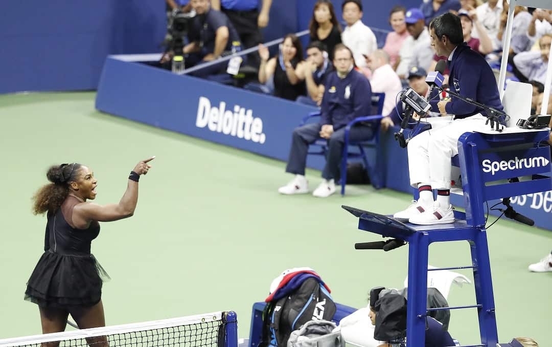 Serena Williams launches a tirade against chair umpire Carlos Ramos during the women's US Open final.