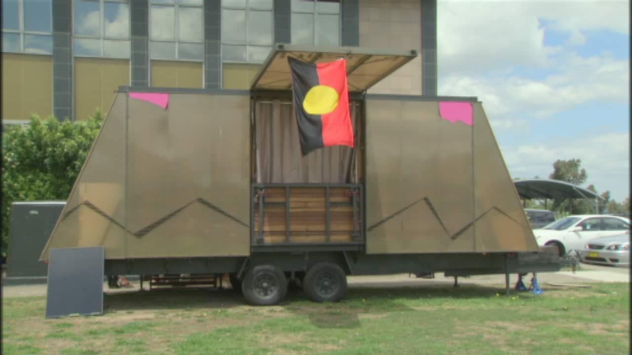 The mobile optometry clinic runs entirely off solar power and batteries