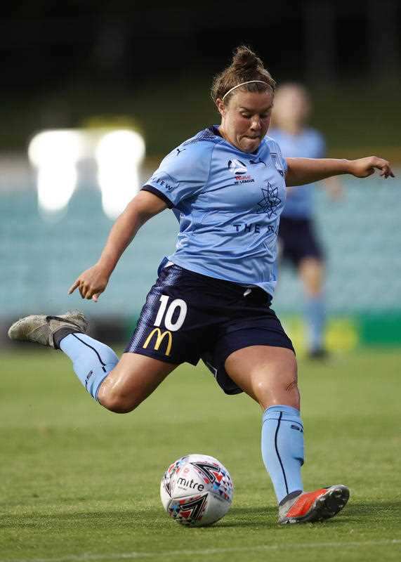 Savannah McCaskill goes for a shot on goal.