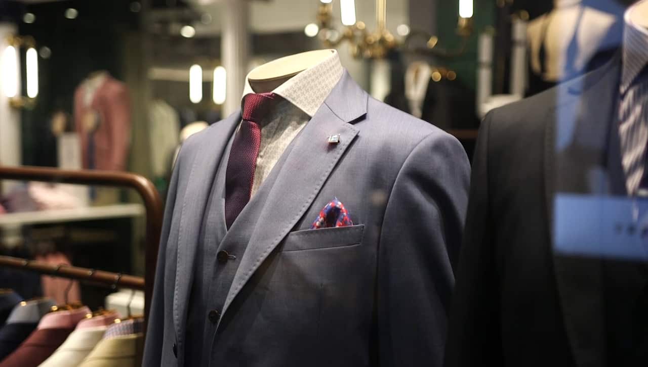 A suit displayed in Wolf Kanat's flagship Sydney store.
