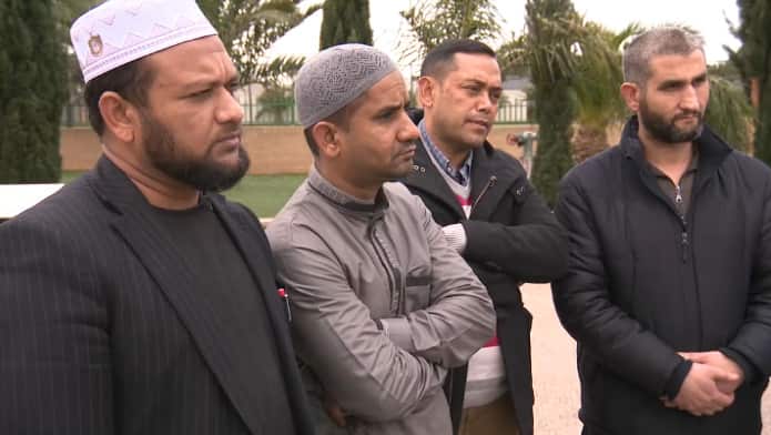 Members of the Muslim community pay tribute to Sheikh Abdel Aziem Al-Afifi.