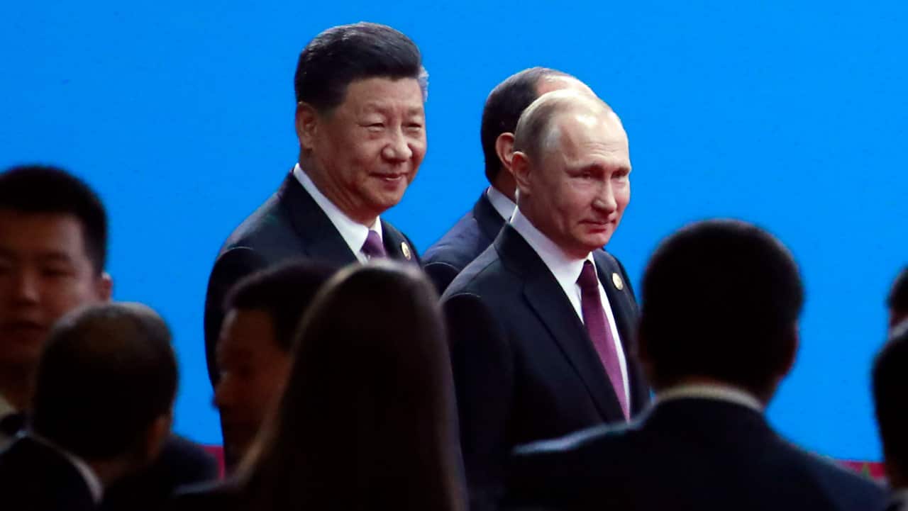 Chinese President Xi Jinping, Egypt's President Abdul Fattah al-Sisi and Russian President Vladimir Putin.