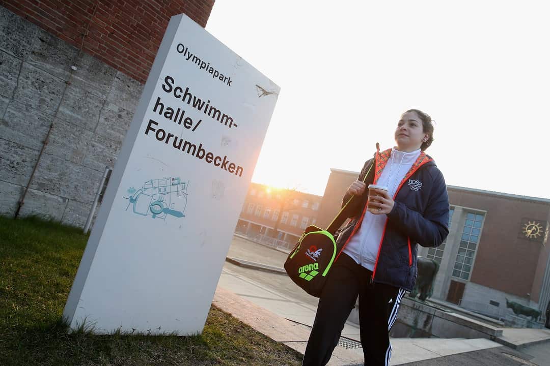 Yusra Mardini at the Wasserfreunde Spandau training camp Olympia in Berlin, Germany.