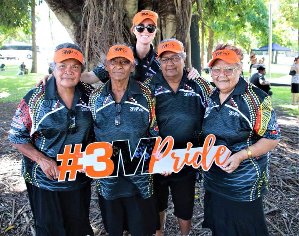 3MPride Project leader, Amy Eden with Elders from the Nintiringanyi Cultural Training Centre