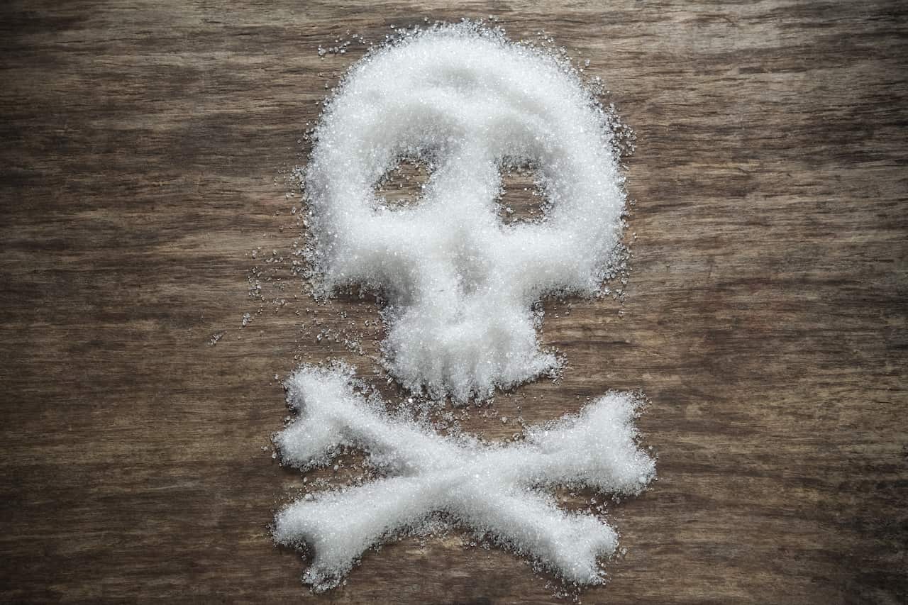 Scull and cross bones made of sugar