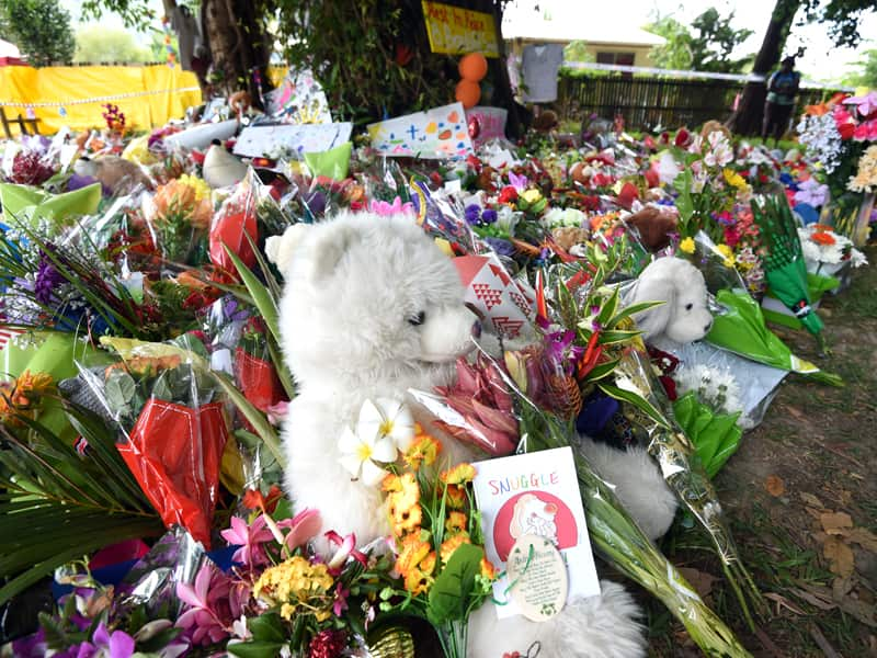 Flower tributes to eight children murdered in Cairns