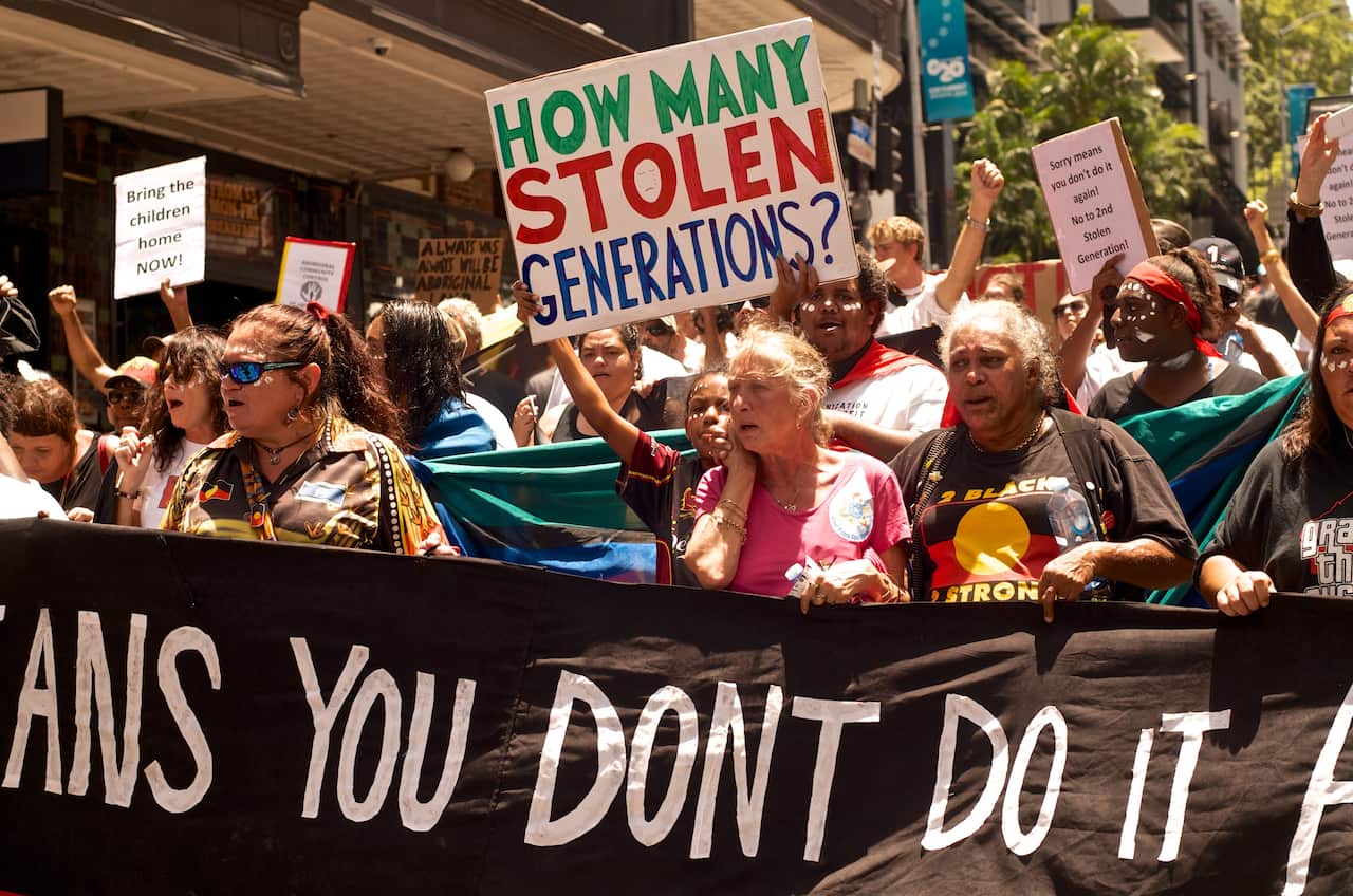 Still from the documentary, After the Apology 