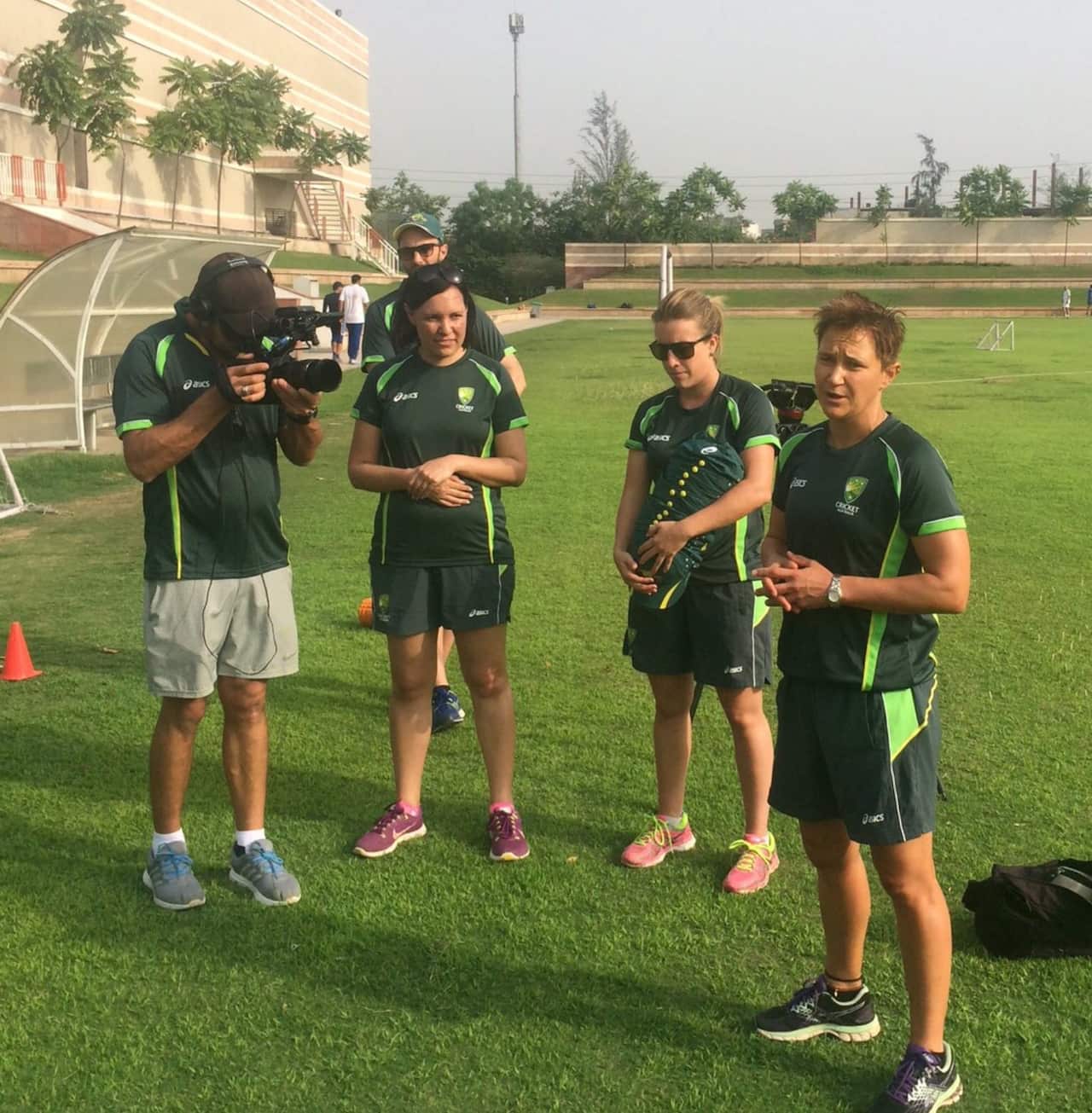 Australia's first Indigenous Women's Cricket squad before its first game of its inaugural tour of India.