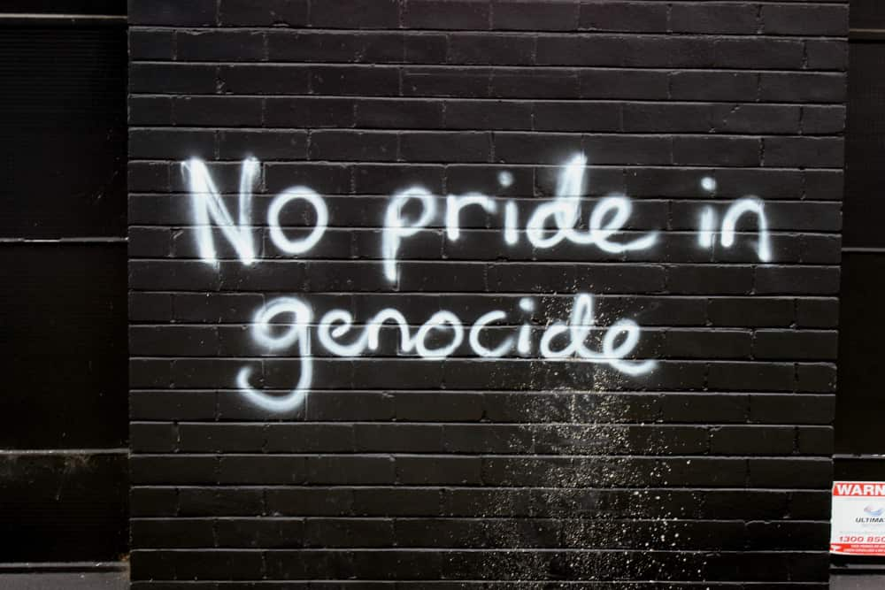 Anti-colonial graffiti painted around Sydney in the lead up to 26 January 2017 