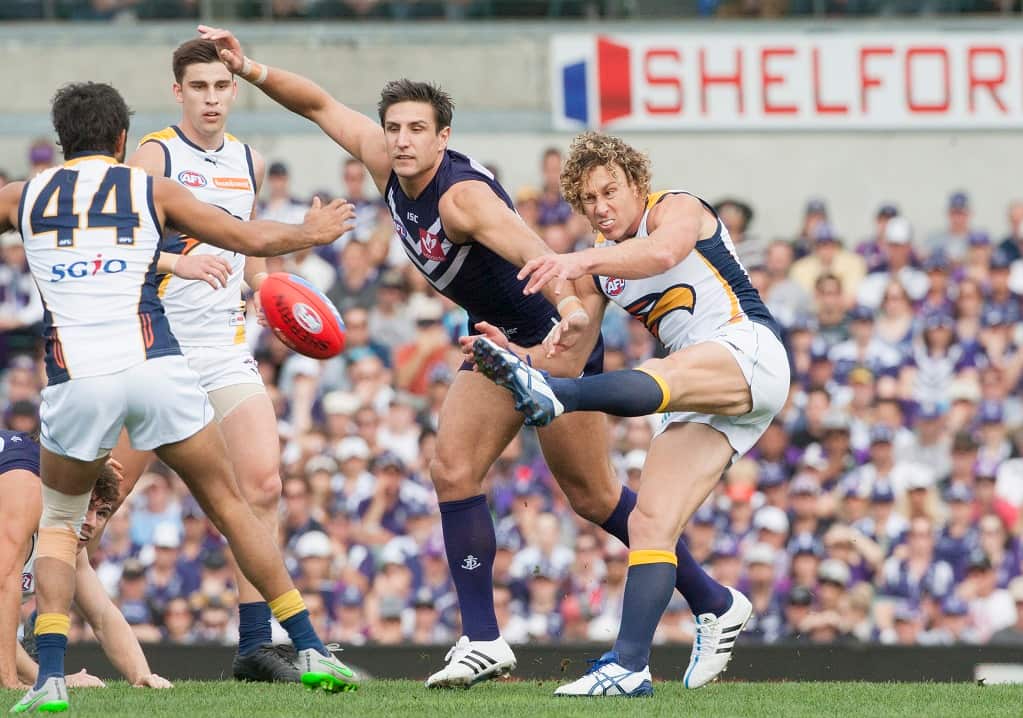 Matt Priddis of the West Coast Eaglesgets 