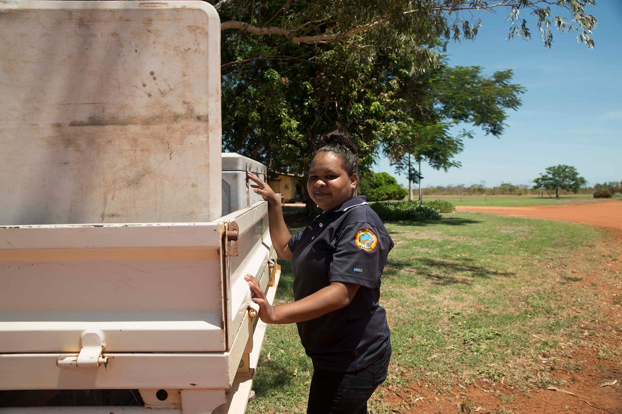 Karajarri Women Rangers engage school based trainees, improve school curriculum through environmental and cultural classes, and engage troubled community members in positive work through their ranger program. 