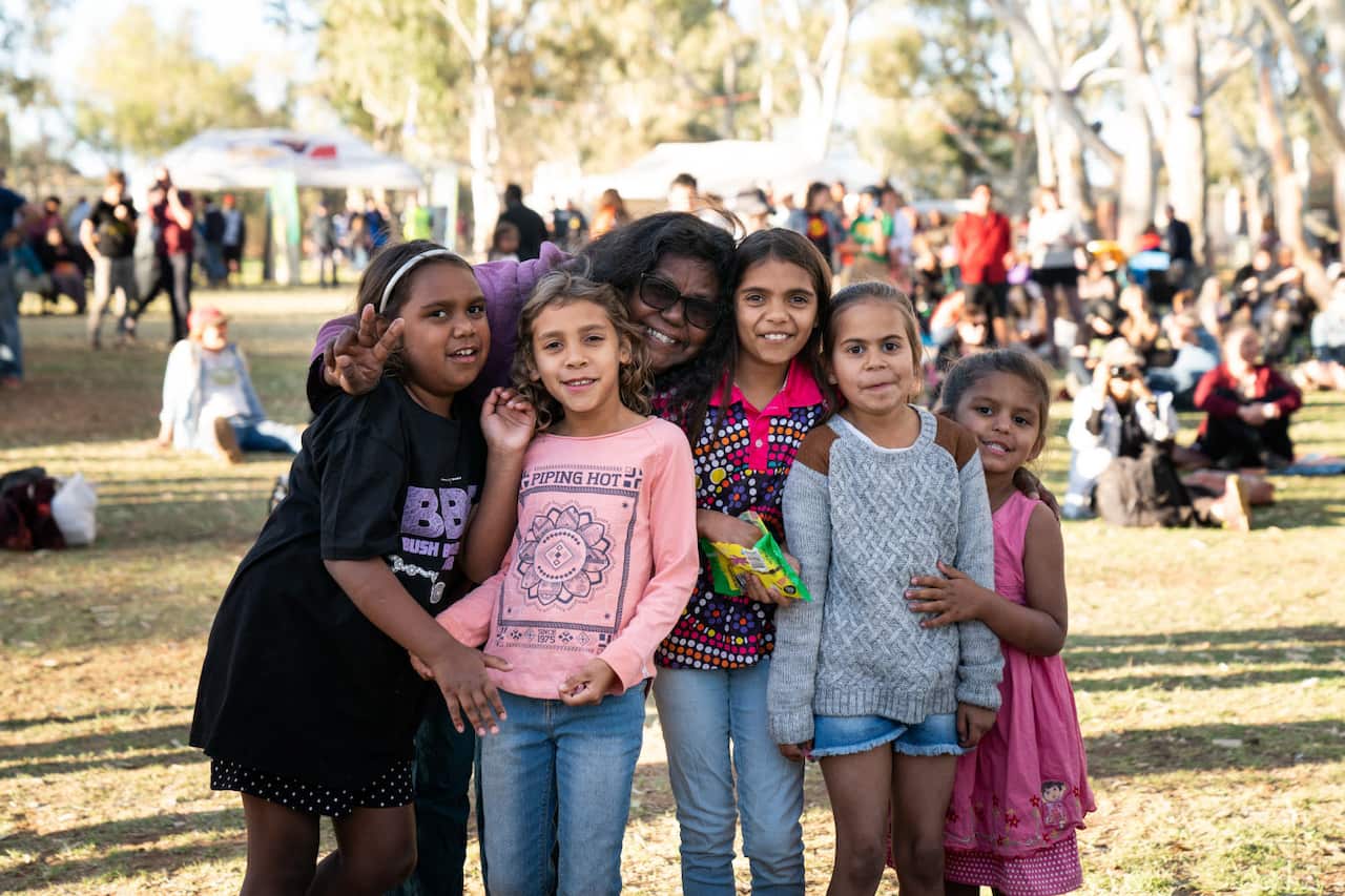 Young women attending Bush Bands Bash