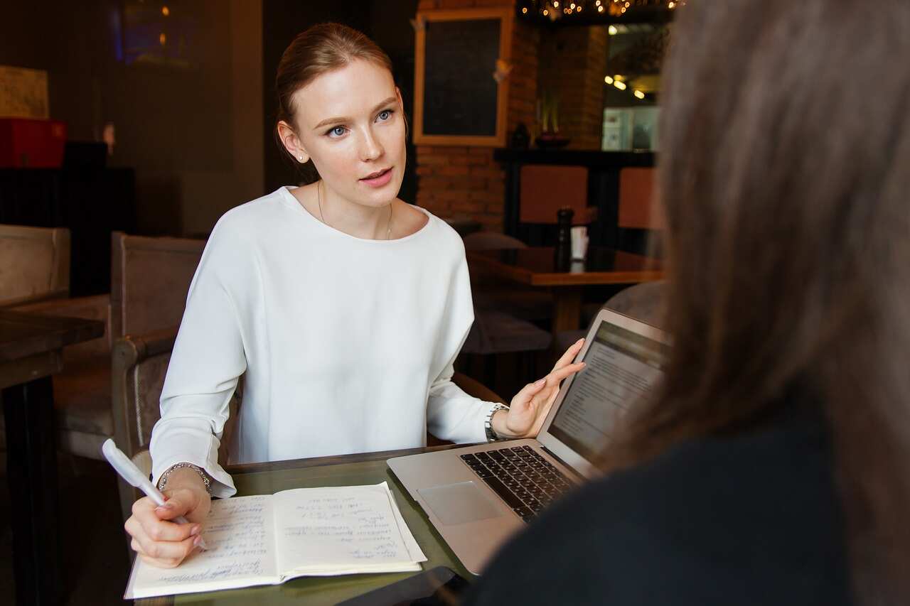 Women at a computer