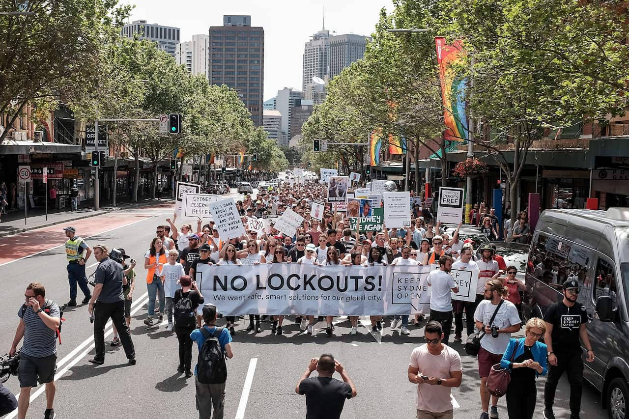 Sydneysiders Rally In Support Of Keep Sydney Open Campaign Against Lockout Laws