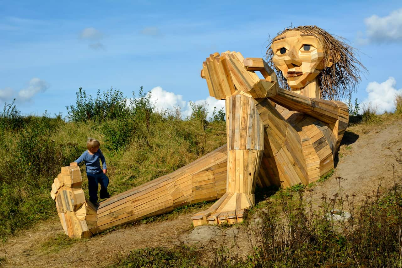 Giant Wood Sculptures in Copenhagen Are Treasure Hunt Of Recycled Art