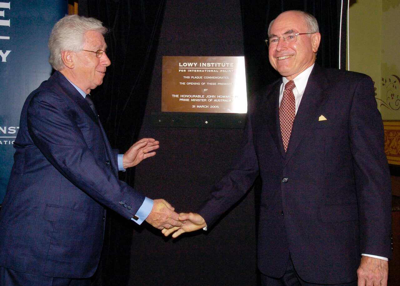 Frank Lowy and Prime Minister John Howard