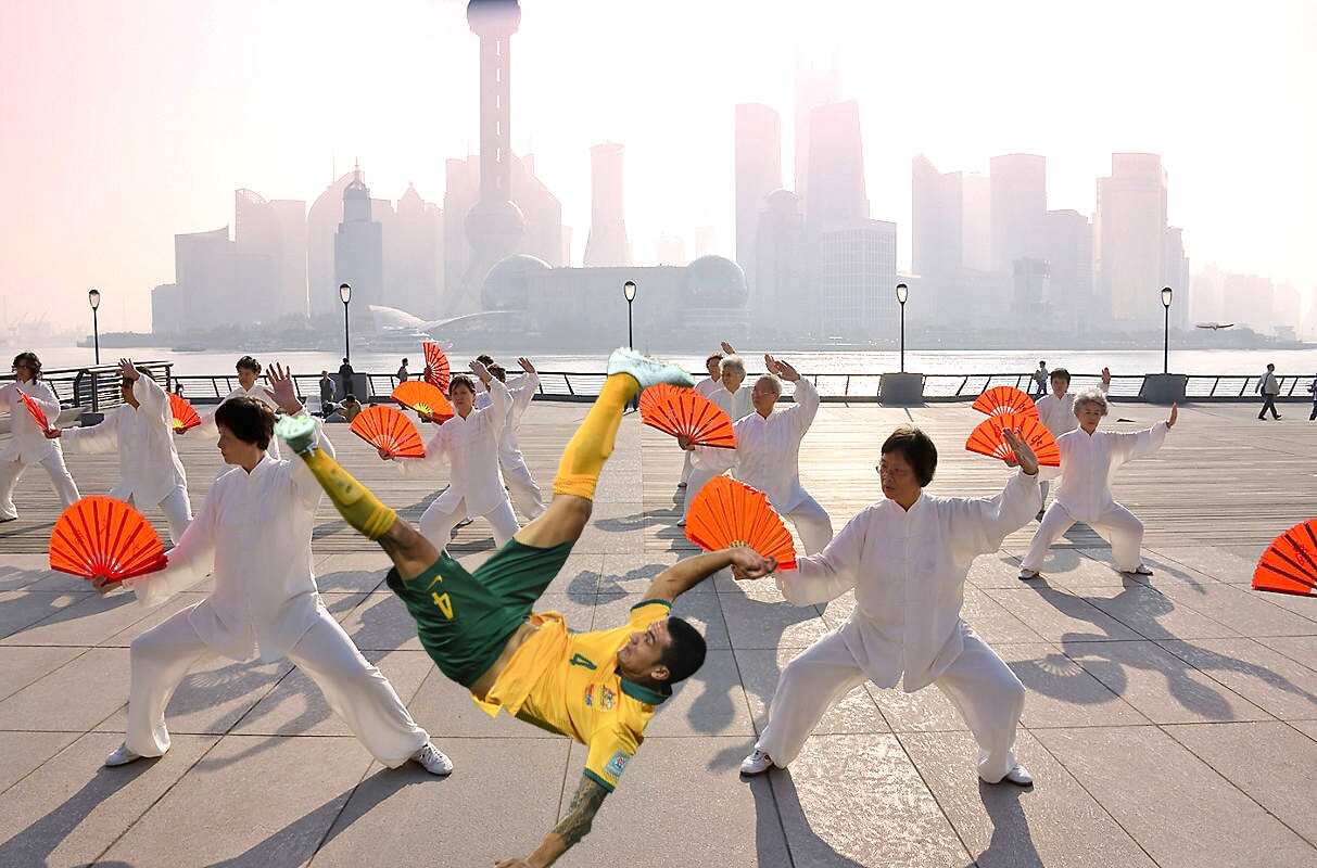 Tim Cahill getting his tai chi